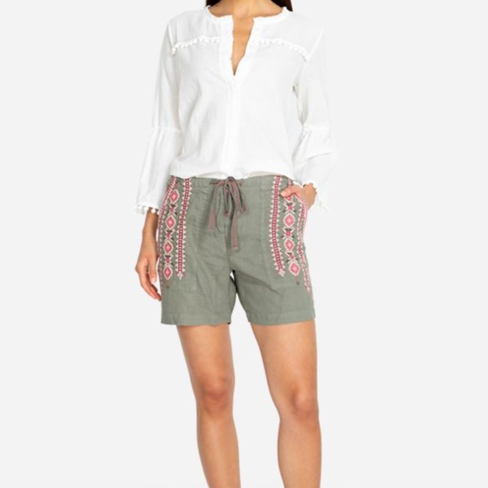 NWT Johnny Was SABRIYA Linen Shorts  $138 XXL